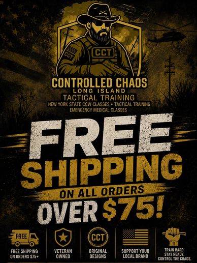 Free shipping on orders over $75 from Controlled Chaos Tactical Training.