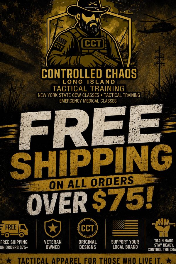 Free shipping on orders over $75 from Controlled Chaos Tactical Training.