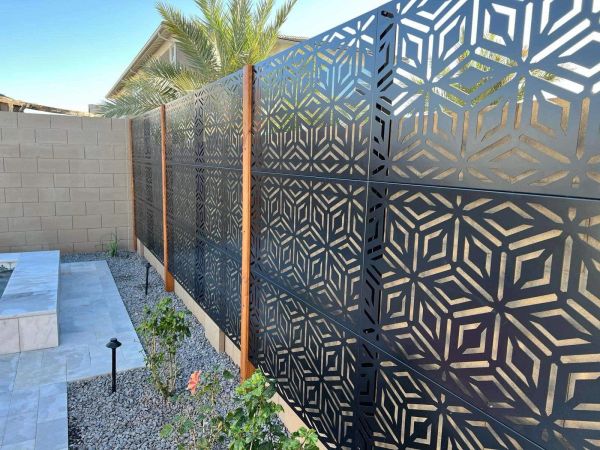 Metal Privacy Panel, Laser Cut Decorative Steel Privacy Screen, Metal ...