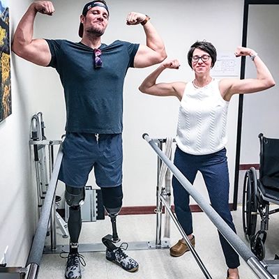 Prosthetist with Amputee