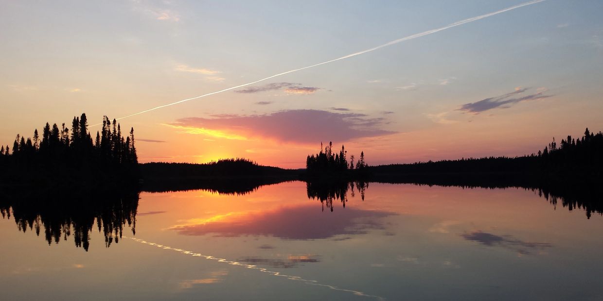 Félix Pigeon - Baie-James - lac - coucher de soleil - terre à bois