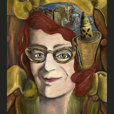 origianl artwork by Kristine Gorman, "Rachel Pollack as The World card from Visionary Woman Tarot
