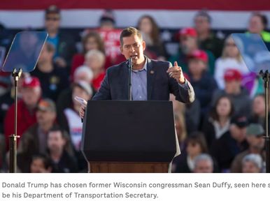 Sean Duffy selected by Donald Trump to lead US DOT 