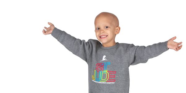 Beckett during a St. Jude photoshoot during his treatment!