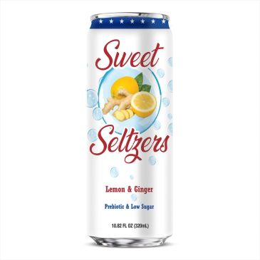 Can of Sweet Seltzers Lemon &amp; Ginger flavored sparkling water.