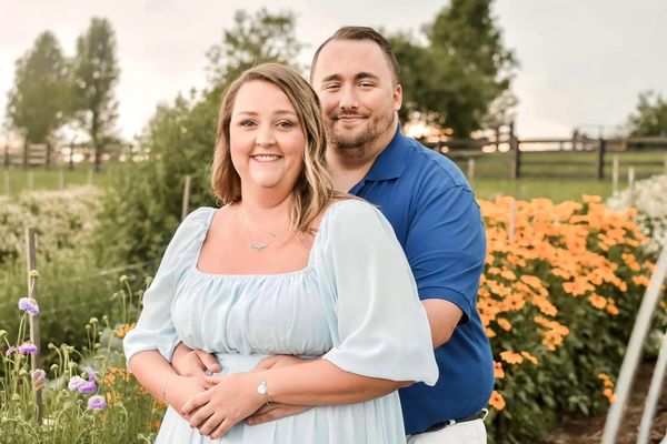 Couples photoshoot in flower field