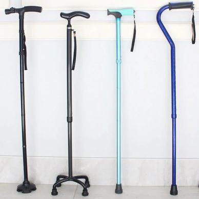 Canes that are used to help shift weight. 