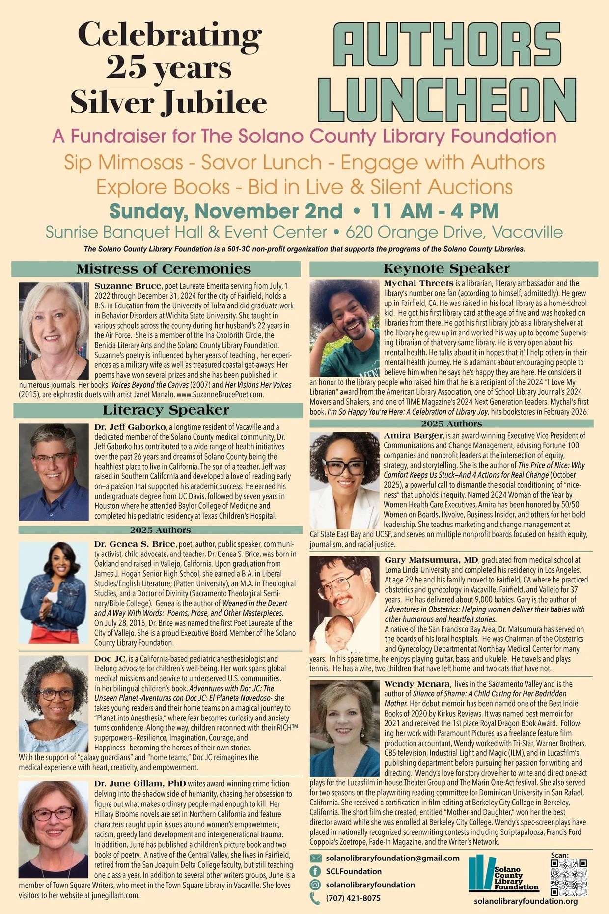 Upcoming Solano Library Foundation Events