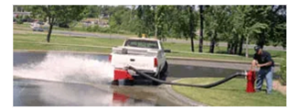 Hydrant flushing in action