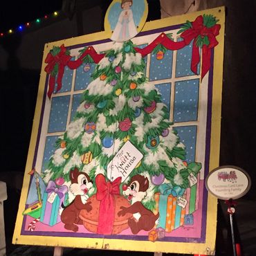 Chip & Dale on Christmas Card Lane. Christmas lights in San Diego. 