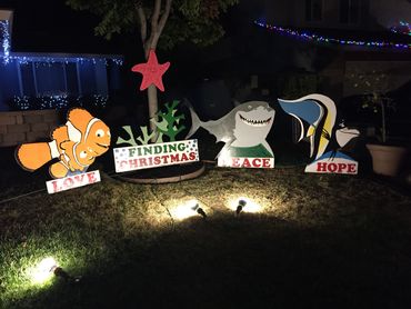 Finding Nemo on Christmas Card Lane. Christmas lights in San Diego. 