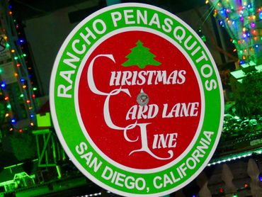 Christmas Card Lane Railroad Line on Christmas Card Lane. Christmas lights in San Diego. 