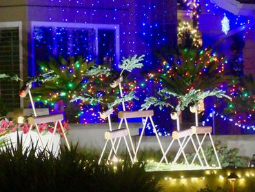 Santa's reindeer on Christmas Card Lane. Christmas lights in San Diego. 