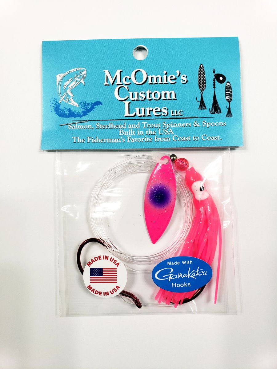 Cuillère à Saumon McOmie's 4 Roses UV, Taille Hameçon 5/0, Leurre Traîne
