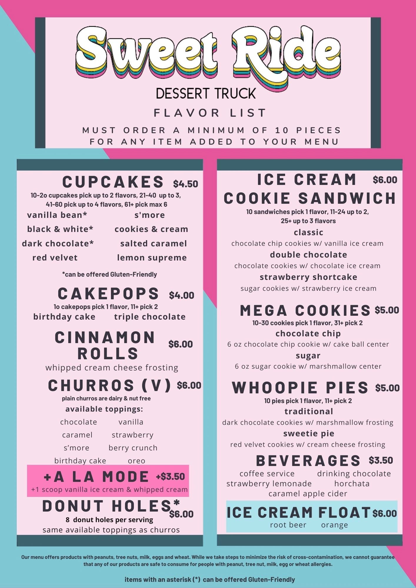Sweet Course Menu Ss15 Menu Selection