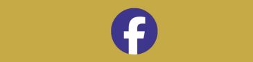 Facebook logo on gold background.