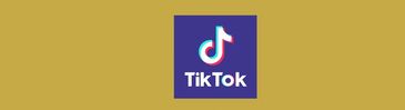 TikTok logo on a yellow background.