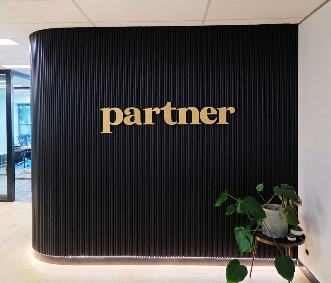 Custom Acrylic Reception Signs in Norwest Business Signs for Partner Commercial by Kellyville Signs