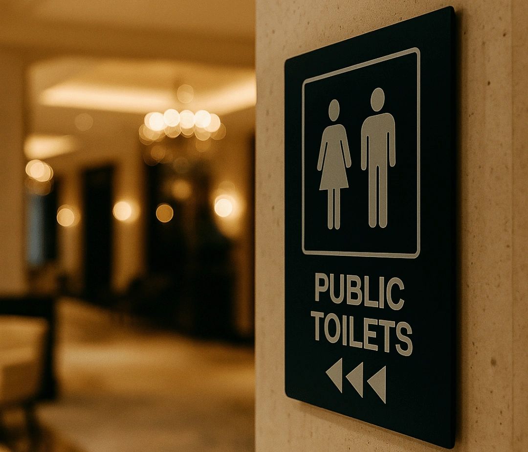 Statutory signage custom toilet directional signs in Norwest by Kellyville Signs