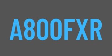 Text displaying 'A800FXR' in blue on gray.