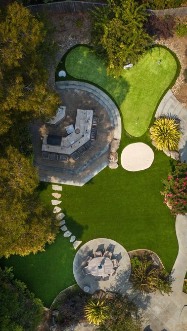 Artificial putting green installation in Woodside, San Mateo County