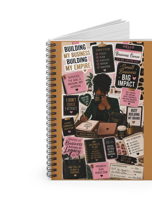 Motivational business planner with affirmations and goals