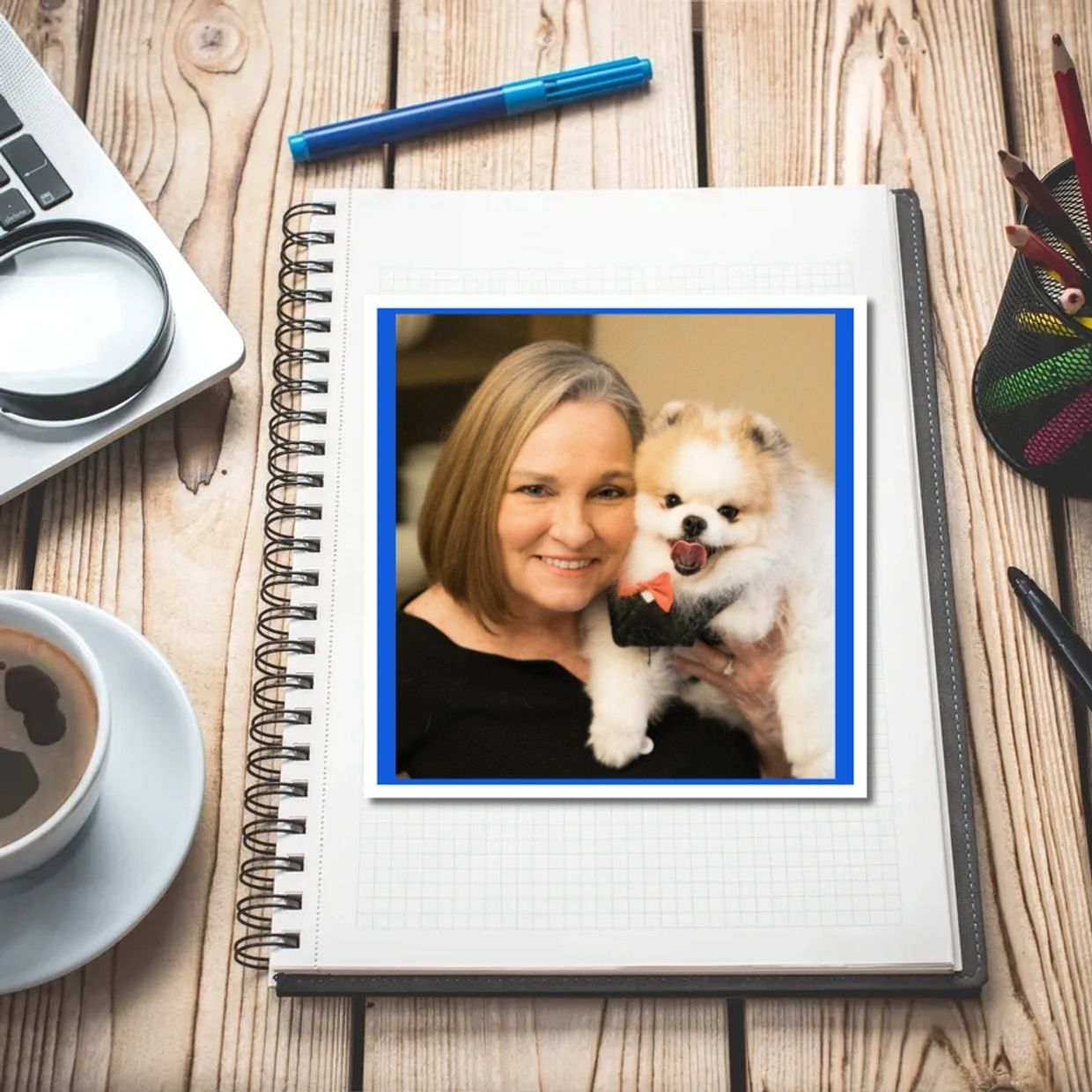 Angela Link and Rocket the Pom