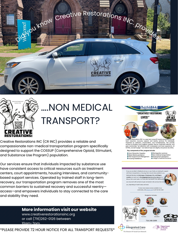 Creative Restorations INC provides reliable non-medical transportation to help individuals access tr