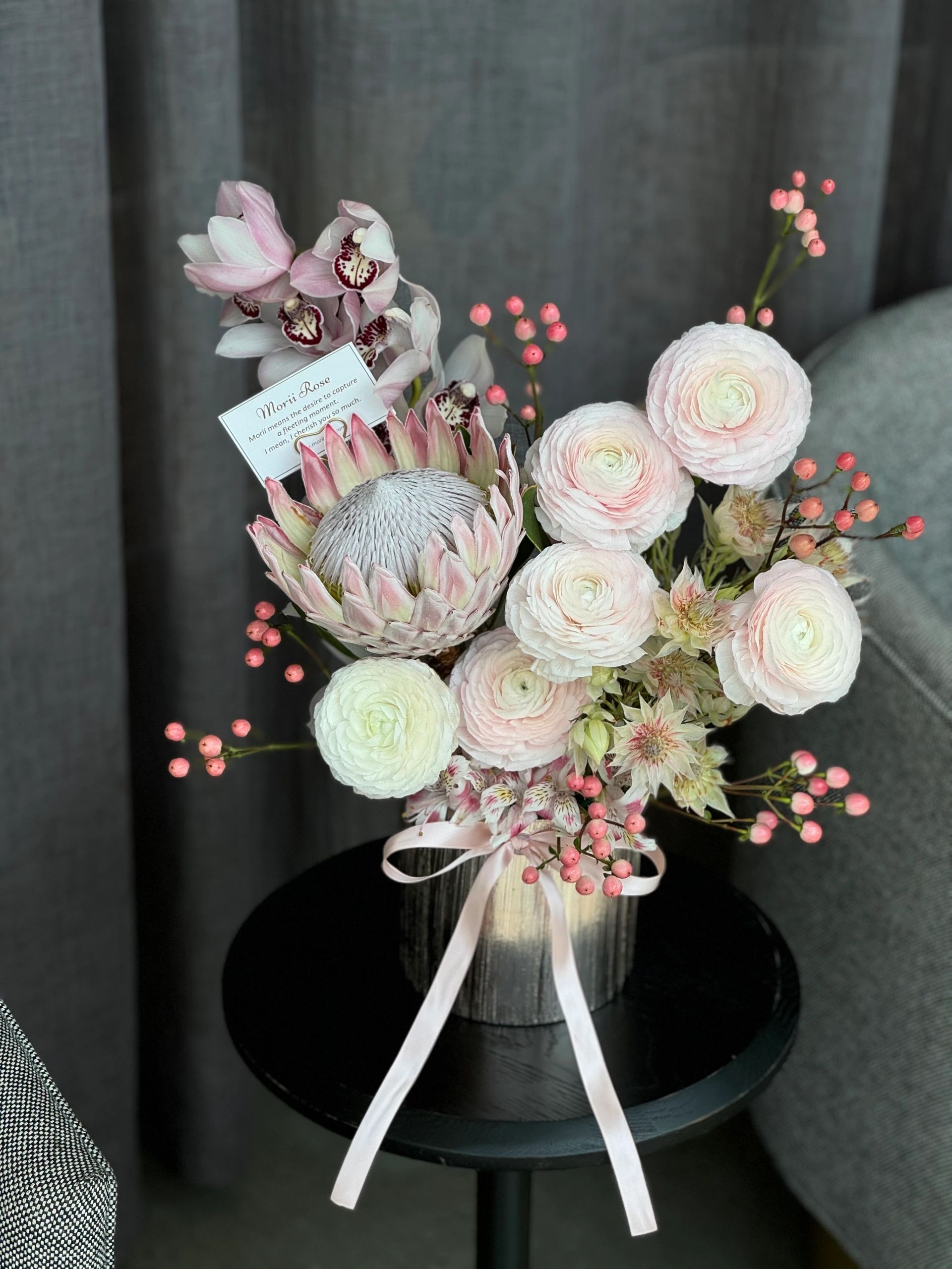Pink King Protea &Ranunculus Bucket