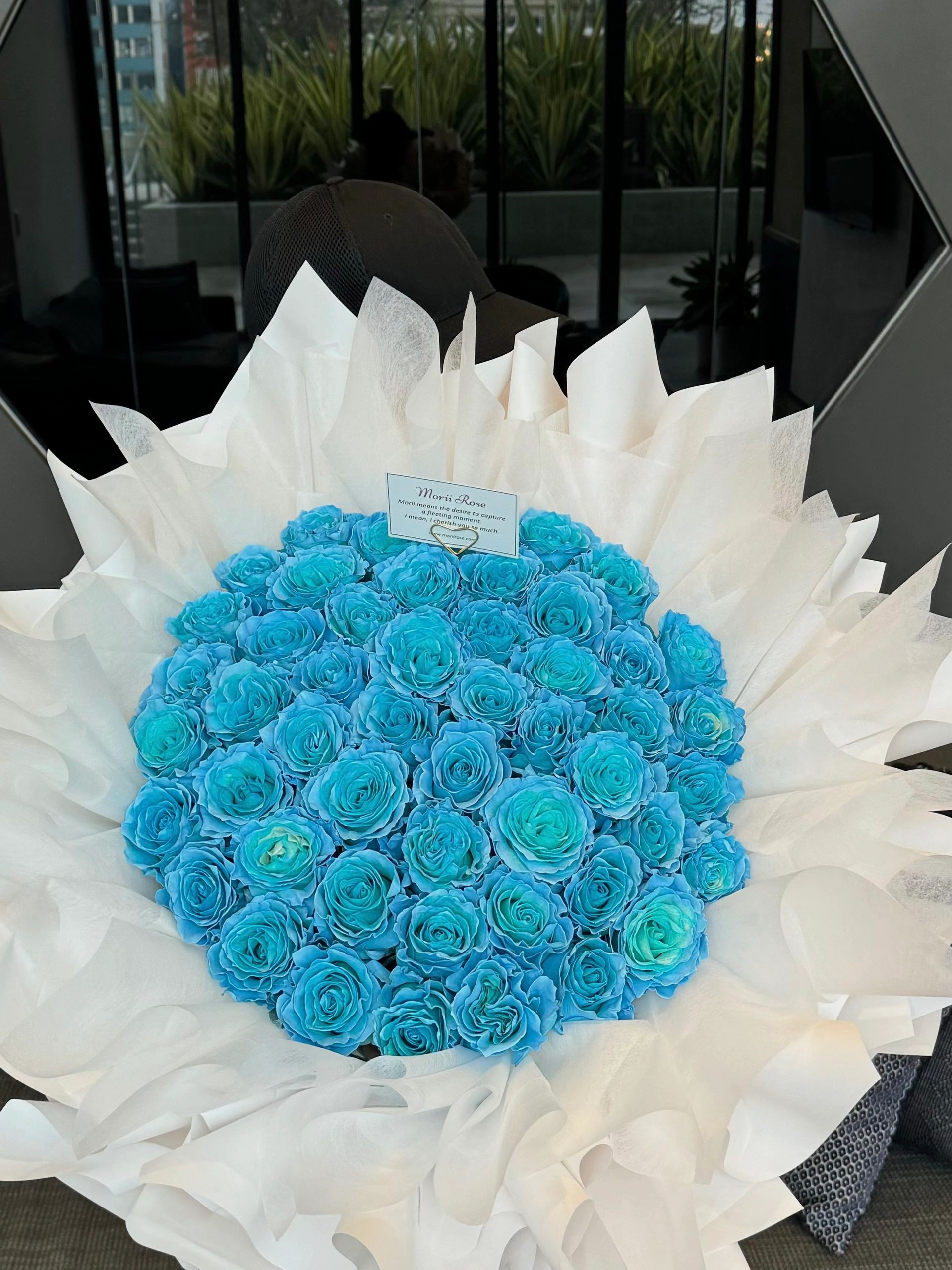 50 Ecuadorian Light Blue Roses