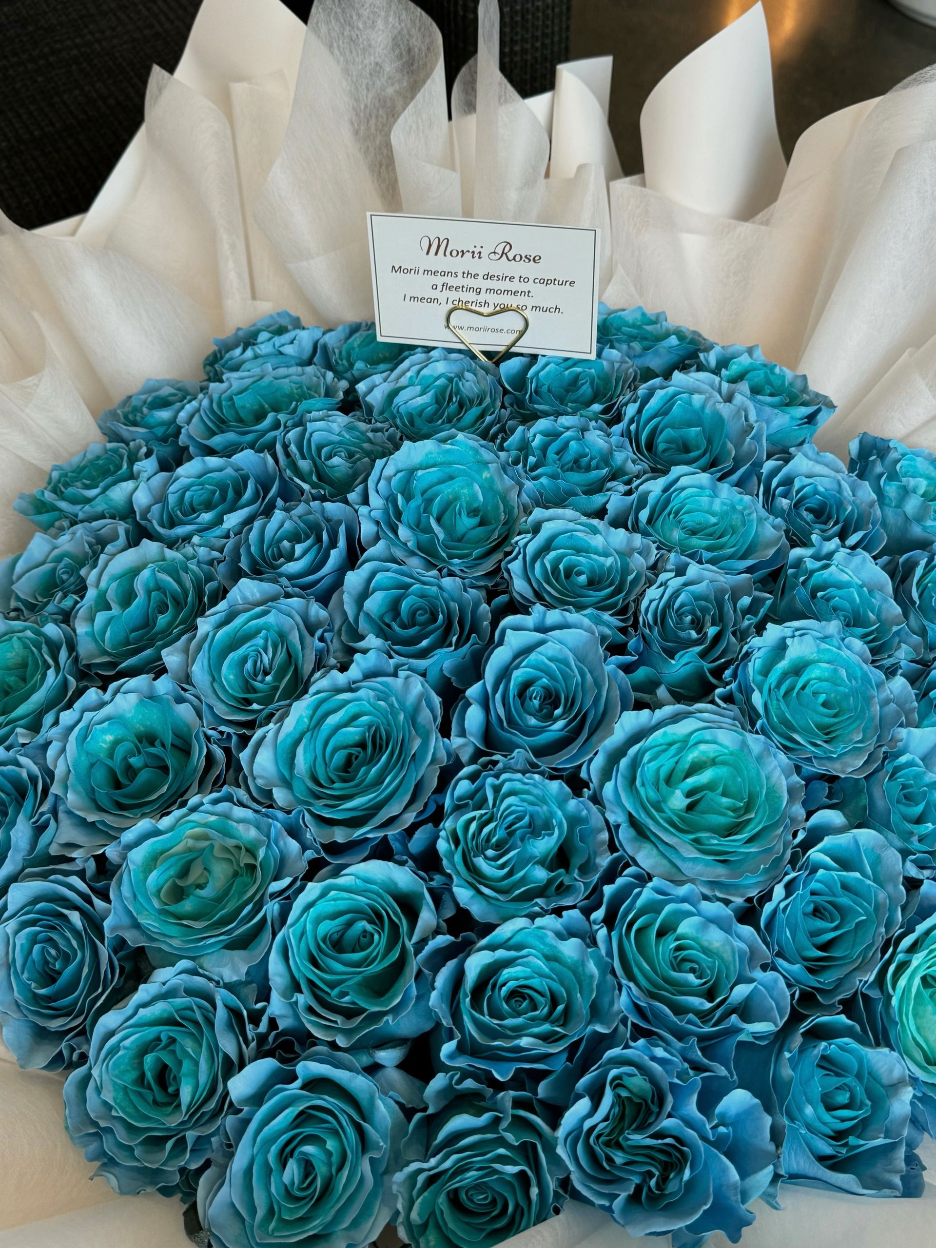 50 Ecuadorian Light Blue Roses