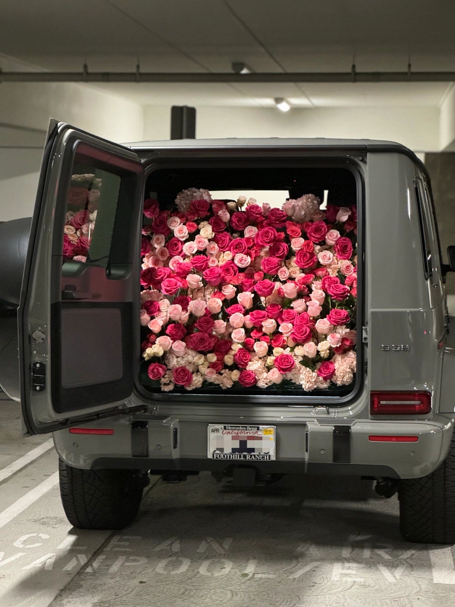 Car Trunk Floyd and Pink Themed Flower