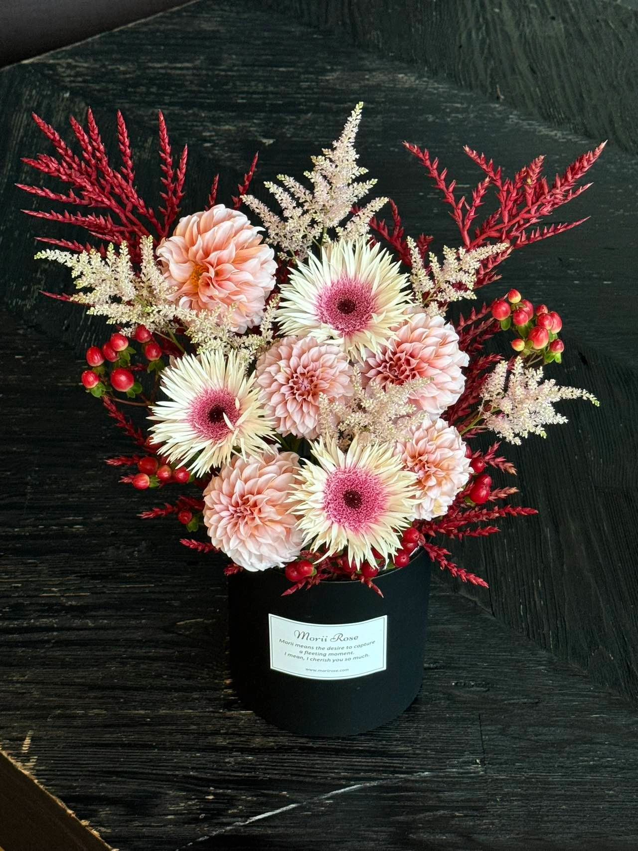 Pink Dahlia &Gerbera Hug Bucket
