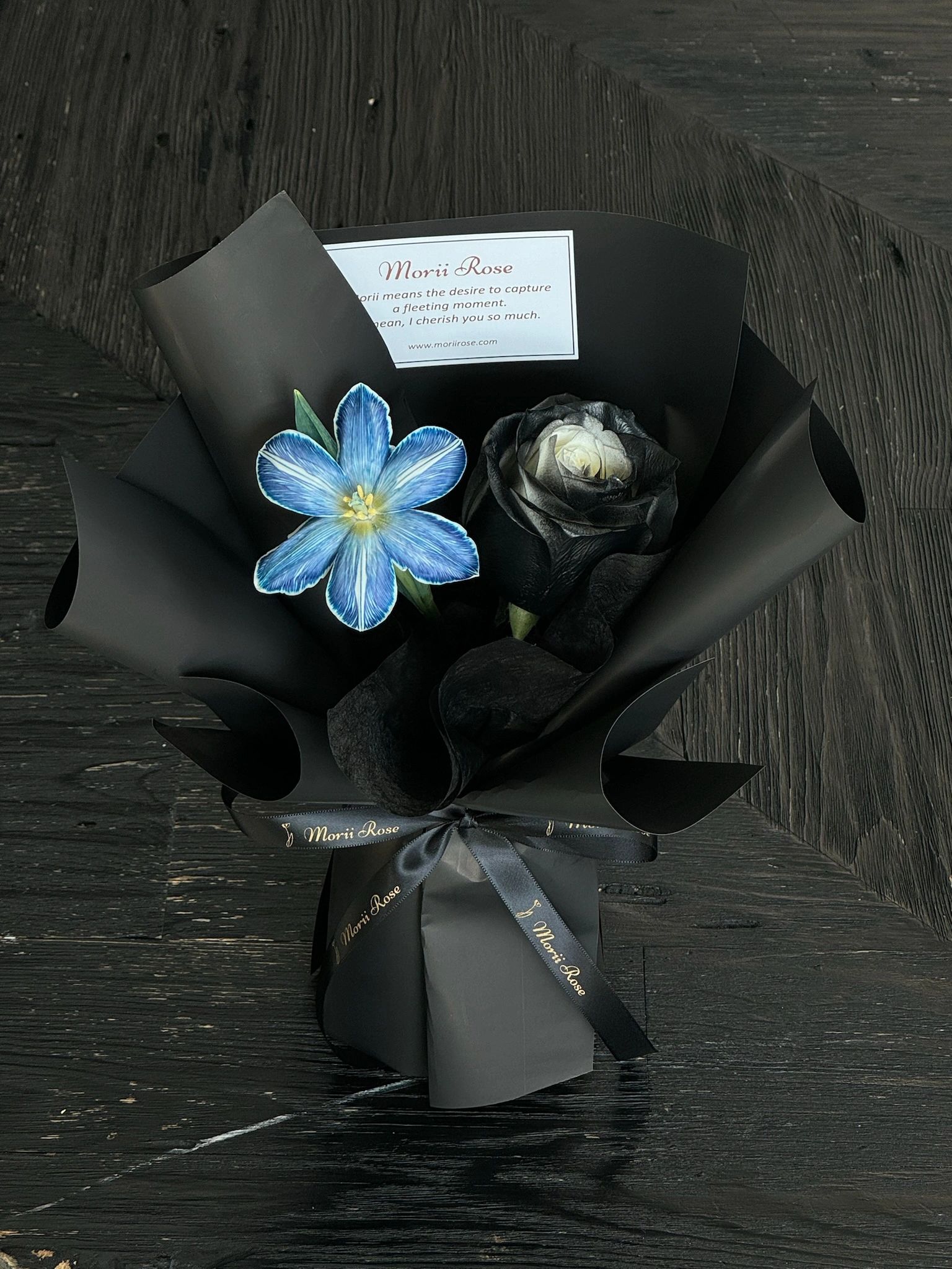Blue Tulip Black Rose
