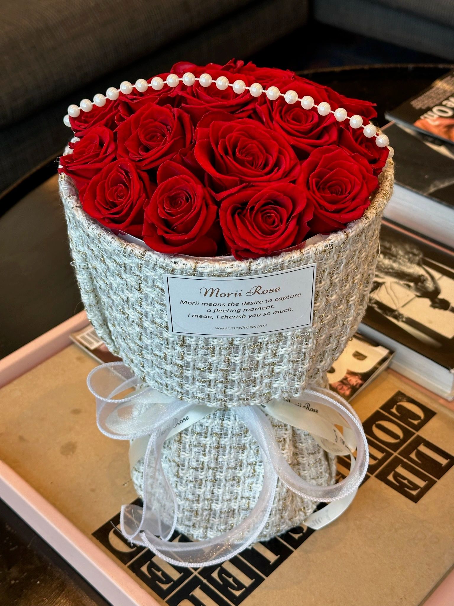 Red Rose Petite Chanel-Style Preserved Flower"