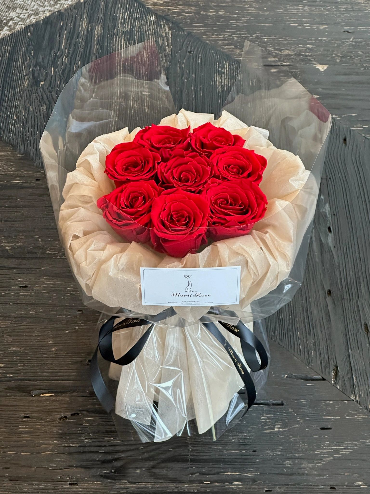 8 Eternal Red Roses-Beige