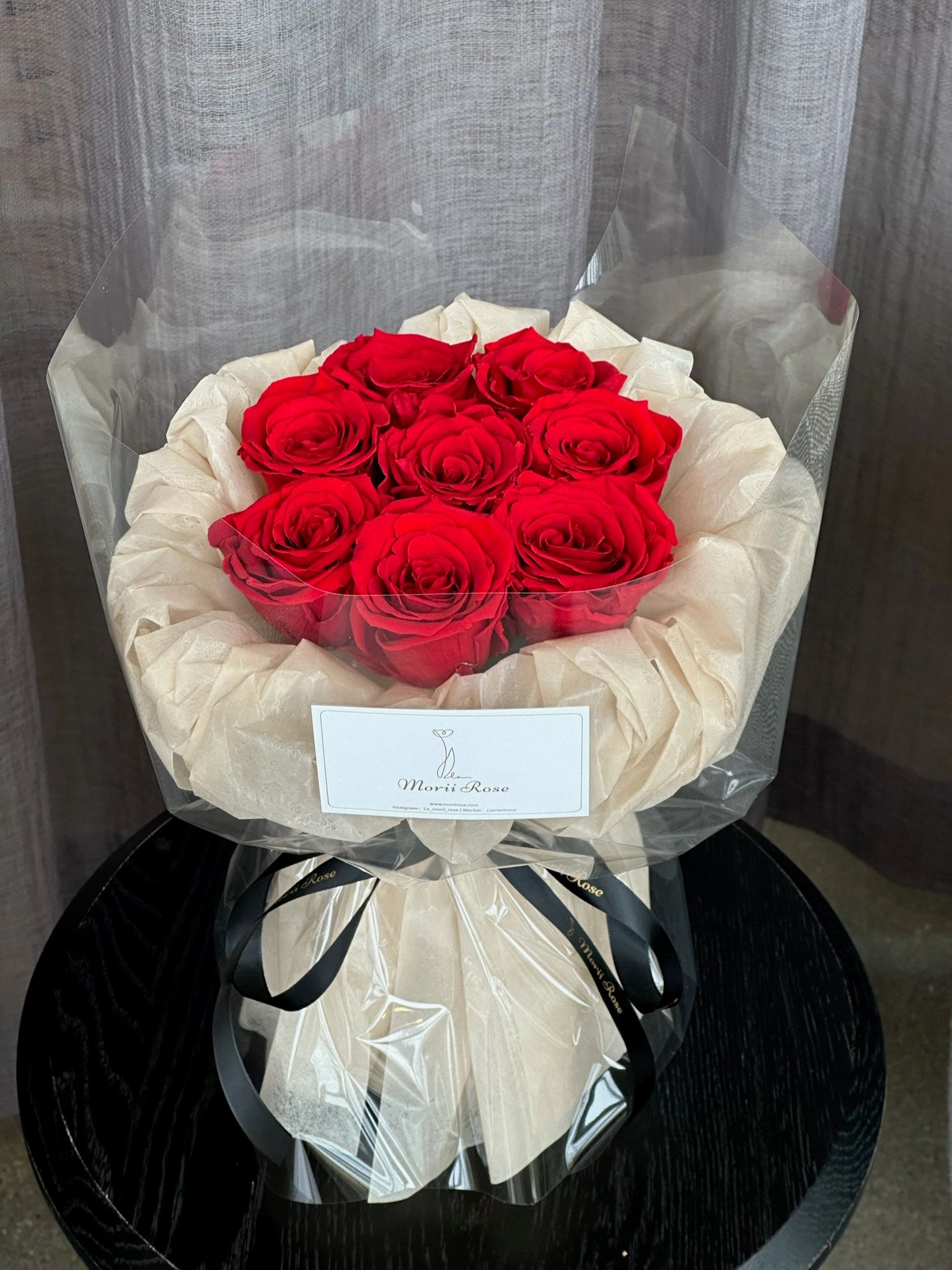 8 Eternal Red Roses-Beige