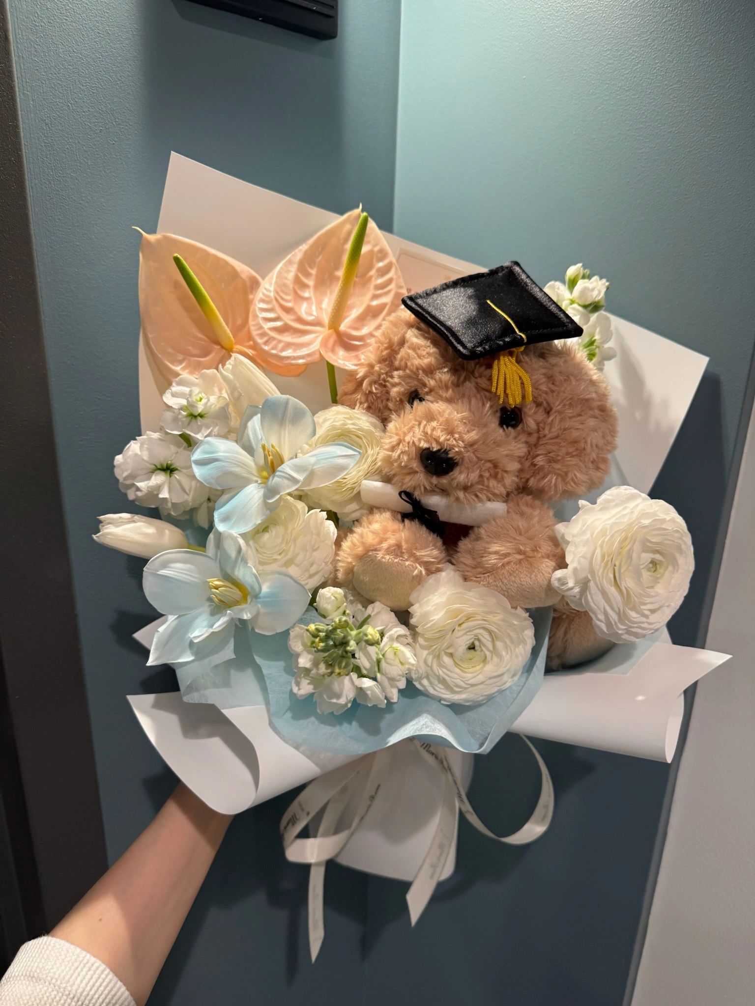 Graduation Plush Toy Blue-Toned Bouquet