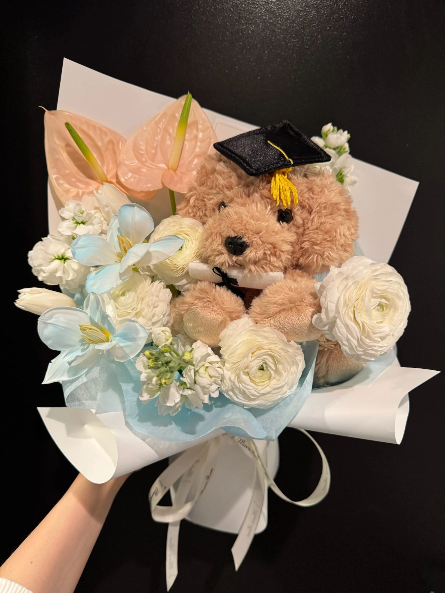 Graduation Plush Toy Blue-Toned Bouquet