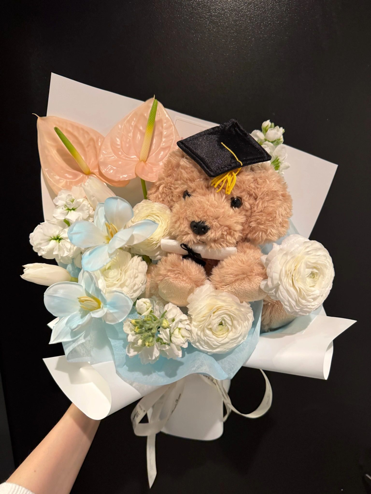 Graduation Plush Toy Blue-Toned Bouquet