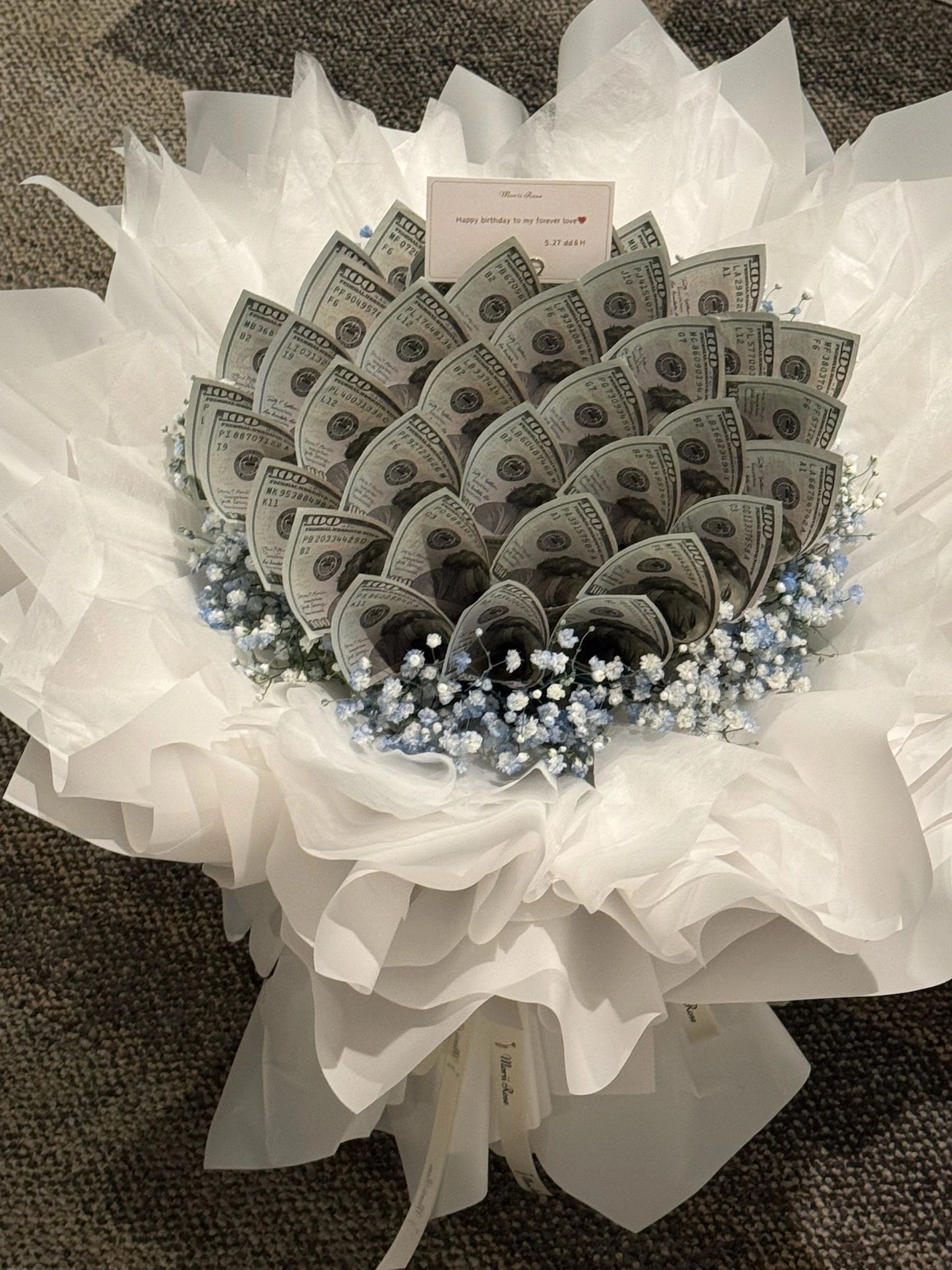37 Hundred Dollar Bill Bouquet