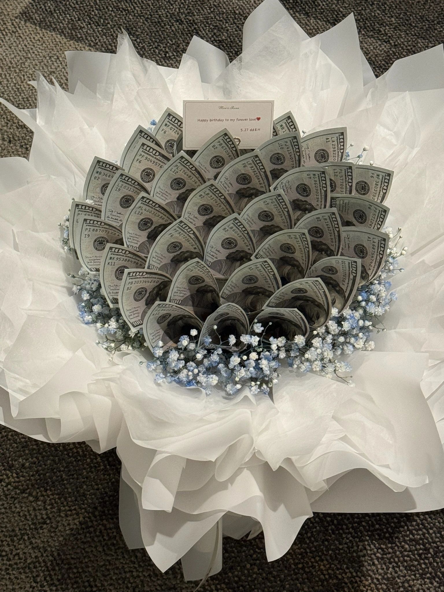 37 Hundred Dollar Bill Bouquet