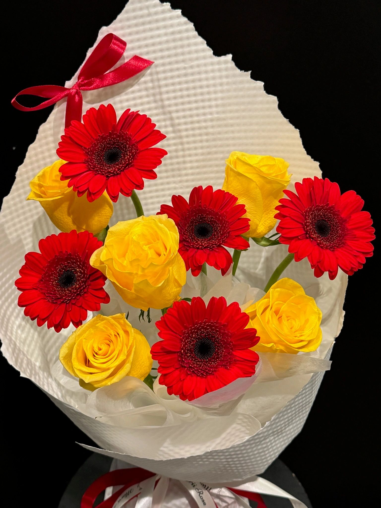Yellow Rose &Red Gerbera Daisy