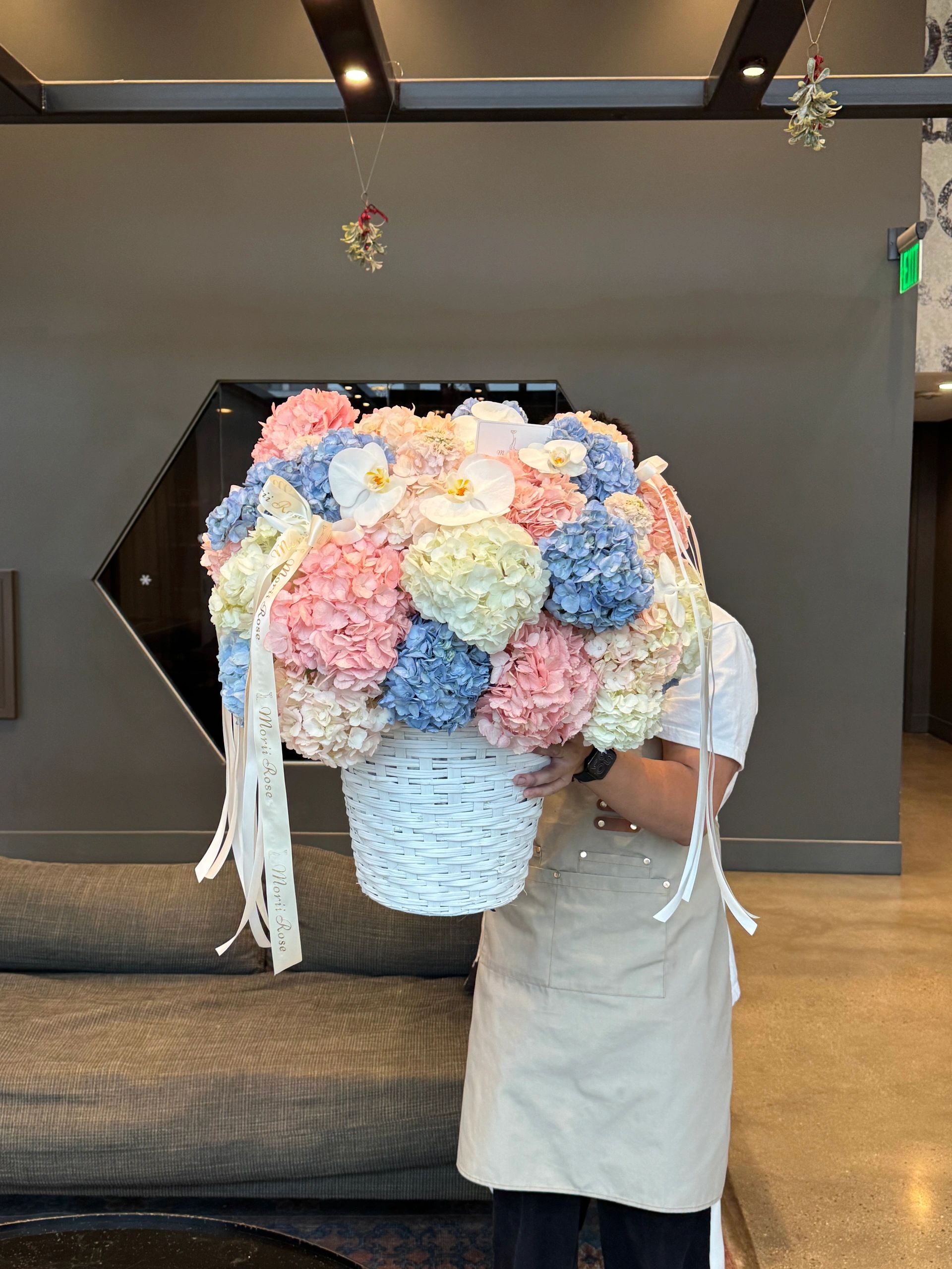 Colorful Hydrangea Basket
