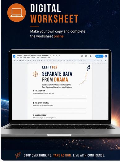 Digital worksheet on a laptop to separate data from drama.