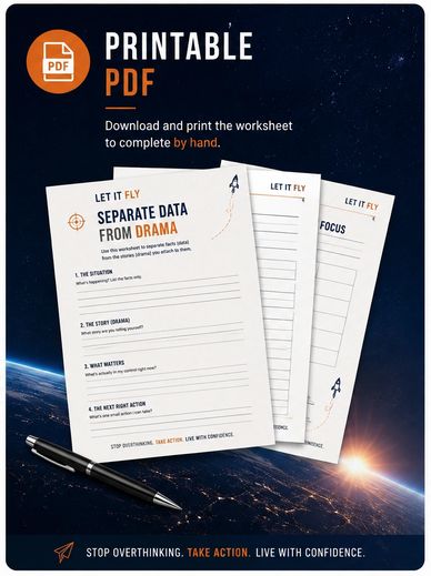 Printable PDF worksheet to separate data from drama and take action.