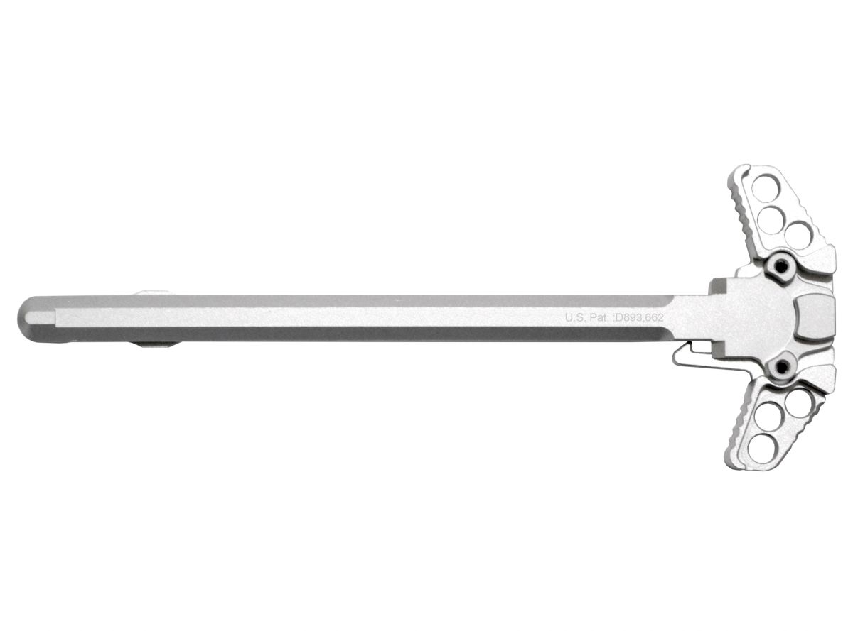 Ambidextrous AR15 and AR9 Charging Handle, Silver Anodized
