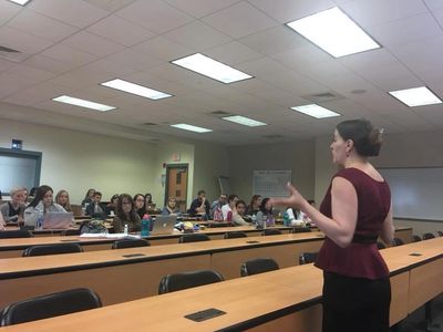 Lia giving a guest lecture at UCONN School of Nursing