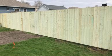 6 ft wood fence treaded 