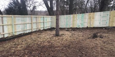 6 ft wood green treated fence 